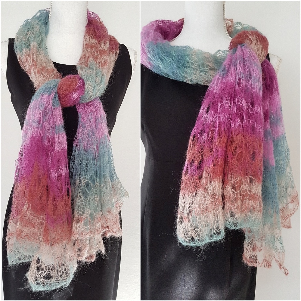 NWOT Wool Multicolor Gradient Scarf